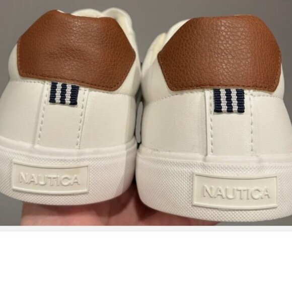 NEW Nautica Garrison 2 Leather Sneakers Men’s Size 11 White/Brown Casual Shoes - Picture 11 of 13